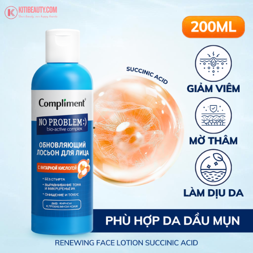 Compliment Toner - Nước dưỡng da Succinic Acid (phục hồi, tái tạo da) 200ml